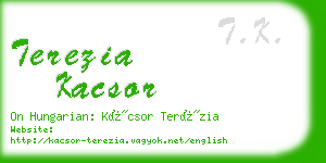 terezia kacsor business card